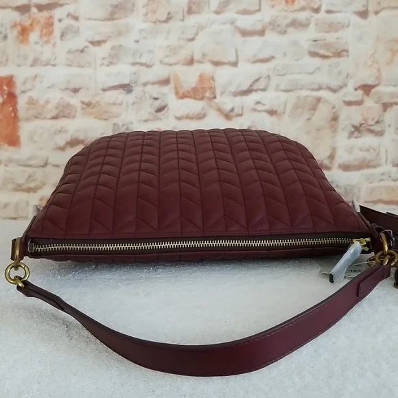 New Fossil Quilted Leather Hobo Bag - Picture 6 of 10
